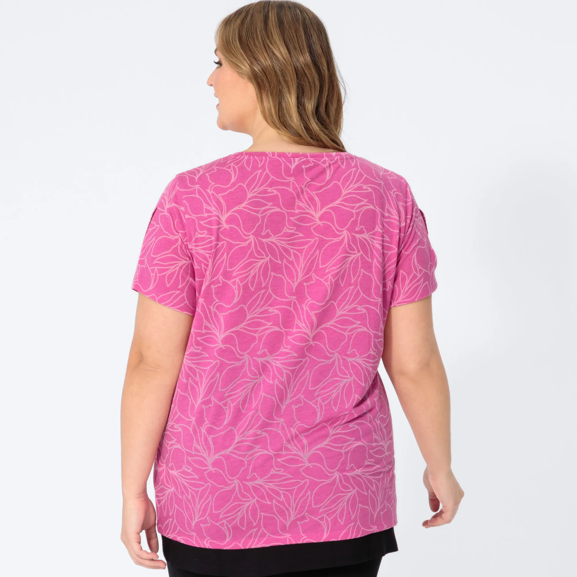 Damen-T-Shirt mit Ausbrenner-Muster, große Größen