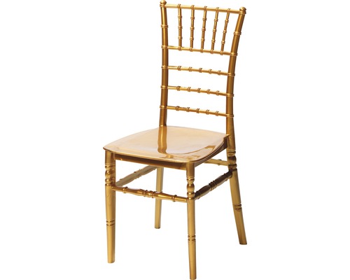 Bruiloftsstoel VEBA Tiffany 43 x 41 x 92 cm kunststof goud