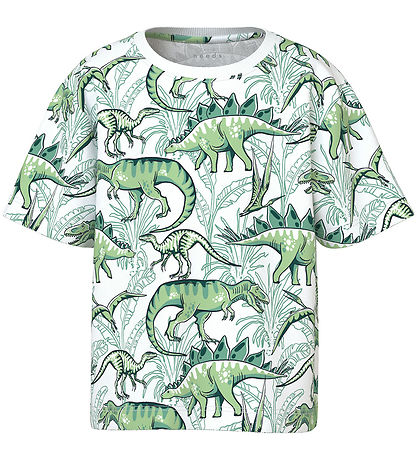 Name It T-Shirt - NmmValther - Bright White/Palm Dino
