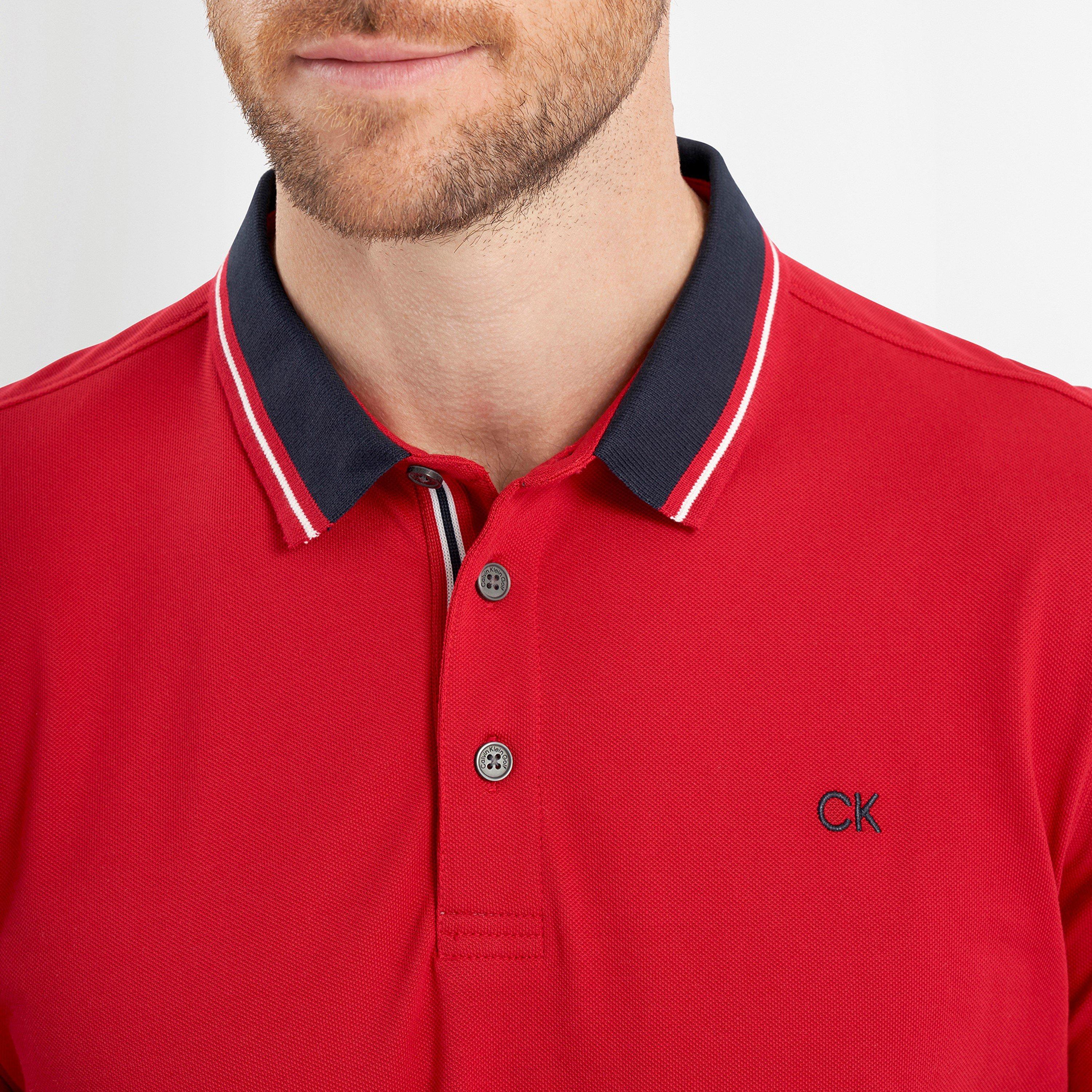 Calvin Klein Golf CKG Monogram Pique Polo Shirt Mens