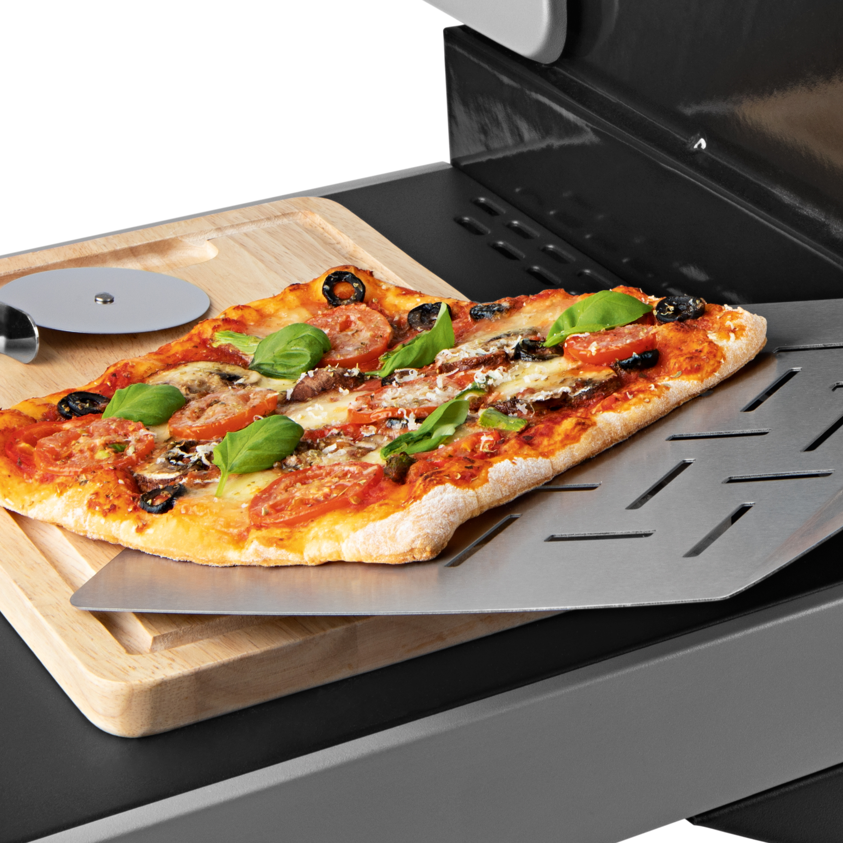 LANDMANN 2er Pizza-Set - Edelstahl - Cordierit - klappbar