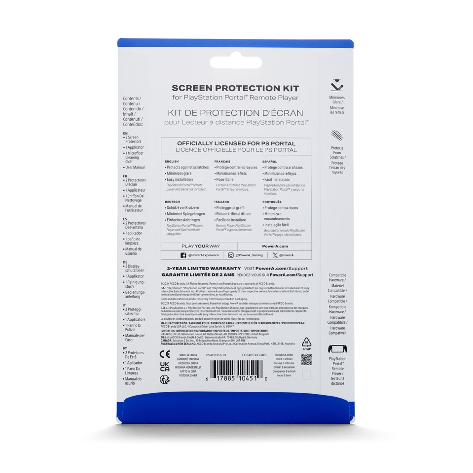 PowerA Screen Protection Kit (PlayStation Portal™ Remote Player)
