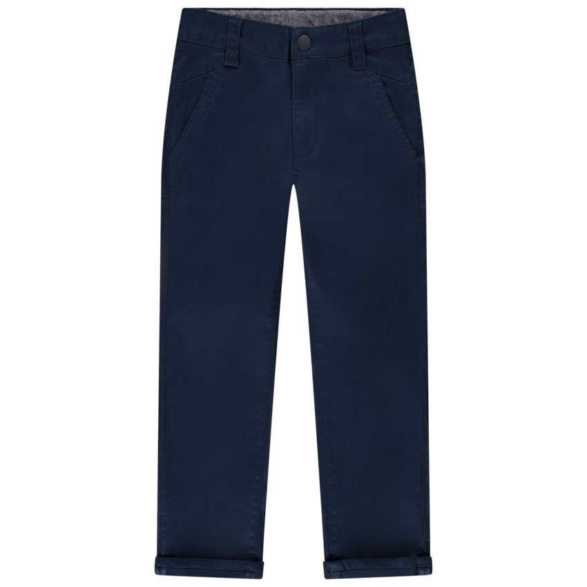 Pantalon chino en sergé pour garçon - Bleu marine