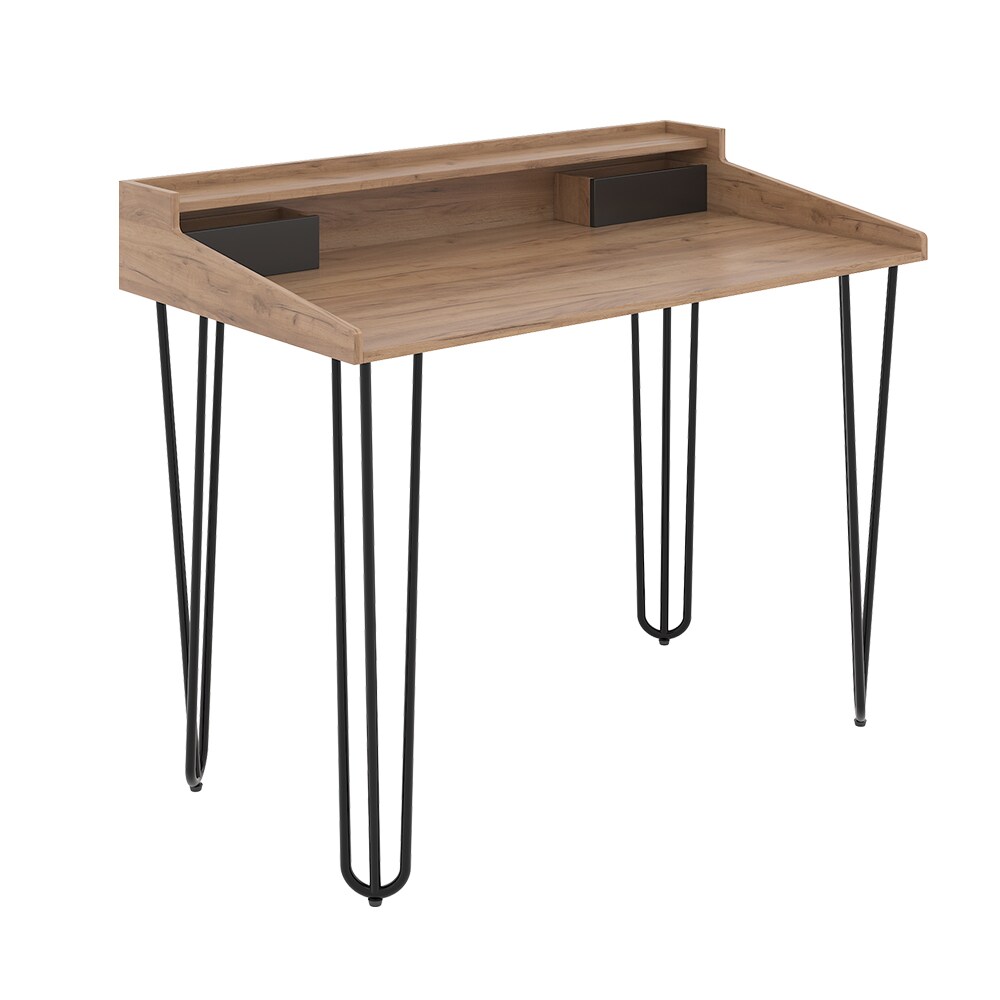 Vicco Schminktisch Sannar Eiche Schwarz 110 x 60 cm mit Schubladen