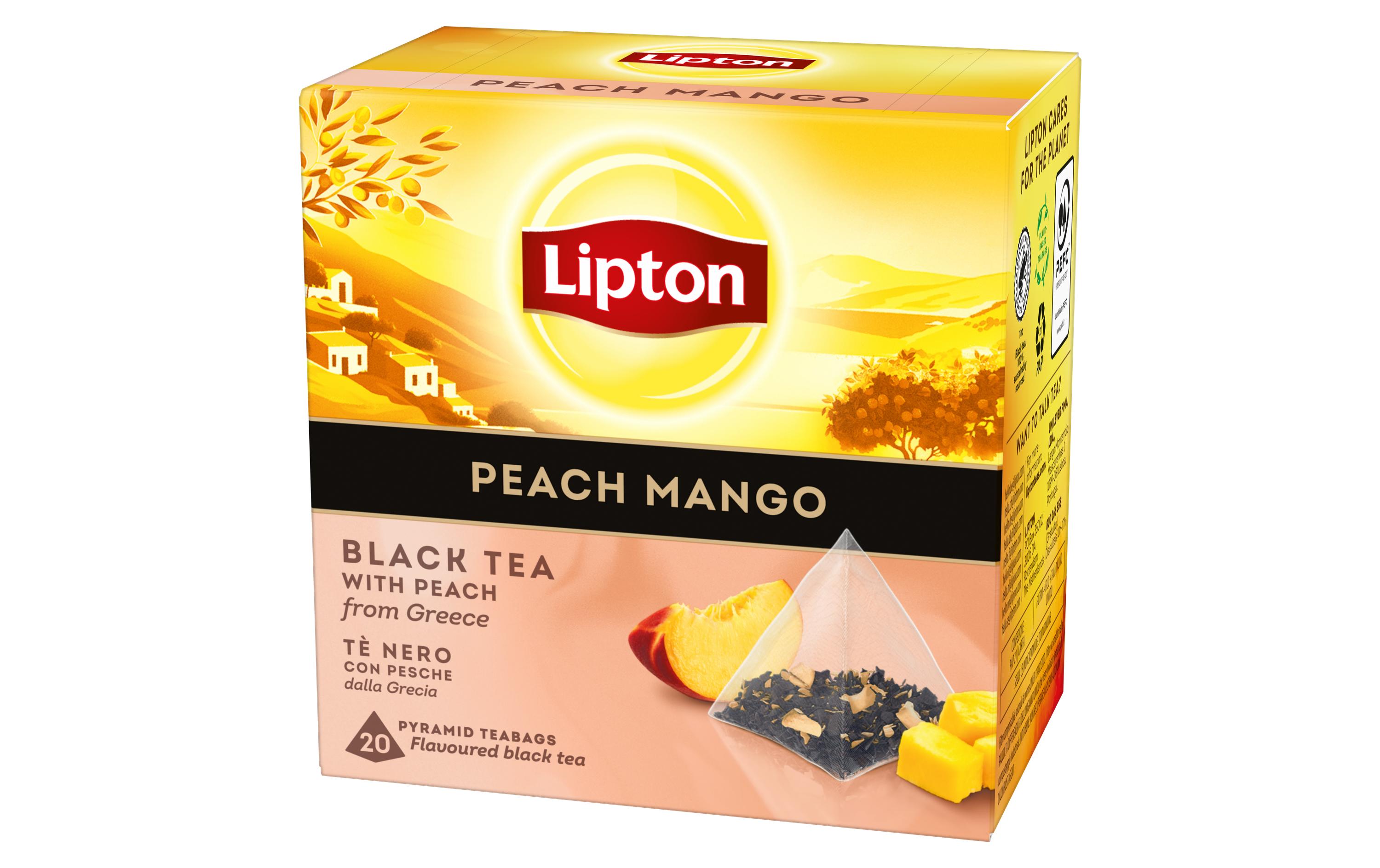 Teebeutel Schwarztee Peach Mango 20 StückSchwarzer Tee mit Pfirsich und Mango
