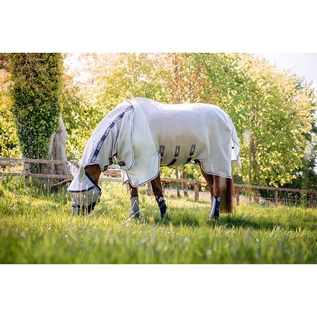 Vliegendeken Horseware Rambo Protector Met Hals Zilver-blauw