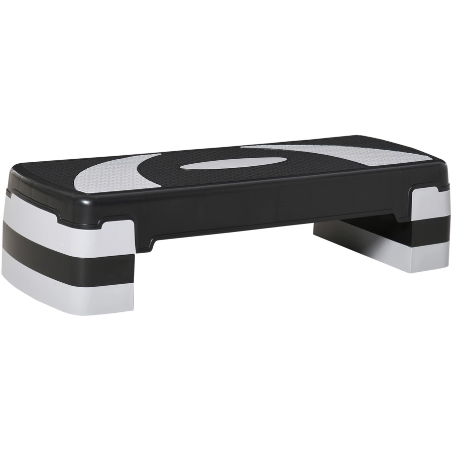 HOMCOM Steppbrett mit 3 Stufen schwarz, grau