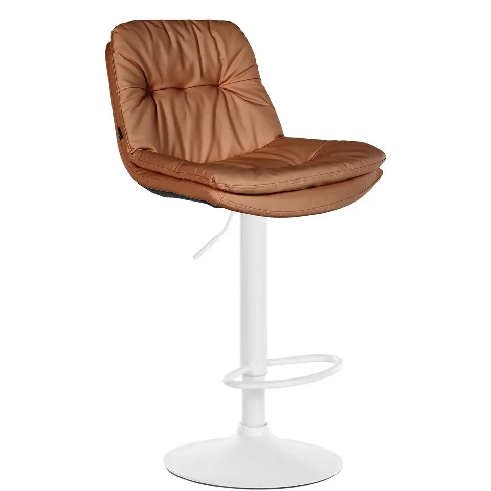 CLP Barkruk Laurel zwart Frame - Kunstleer - licht bruin