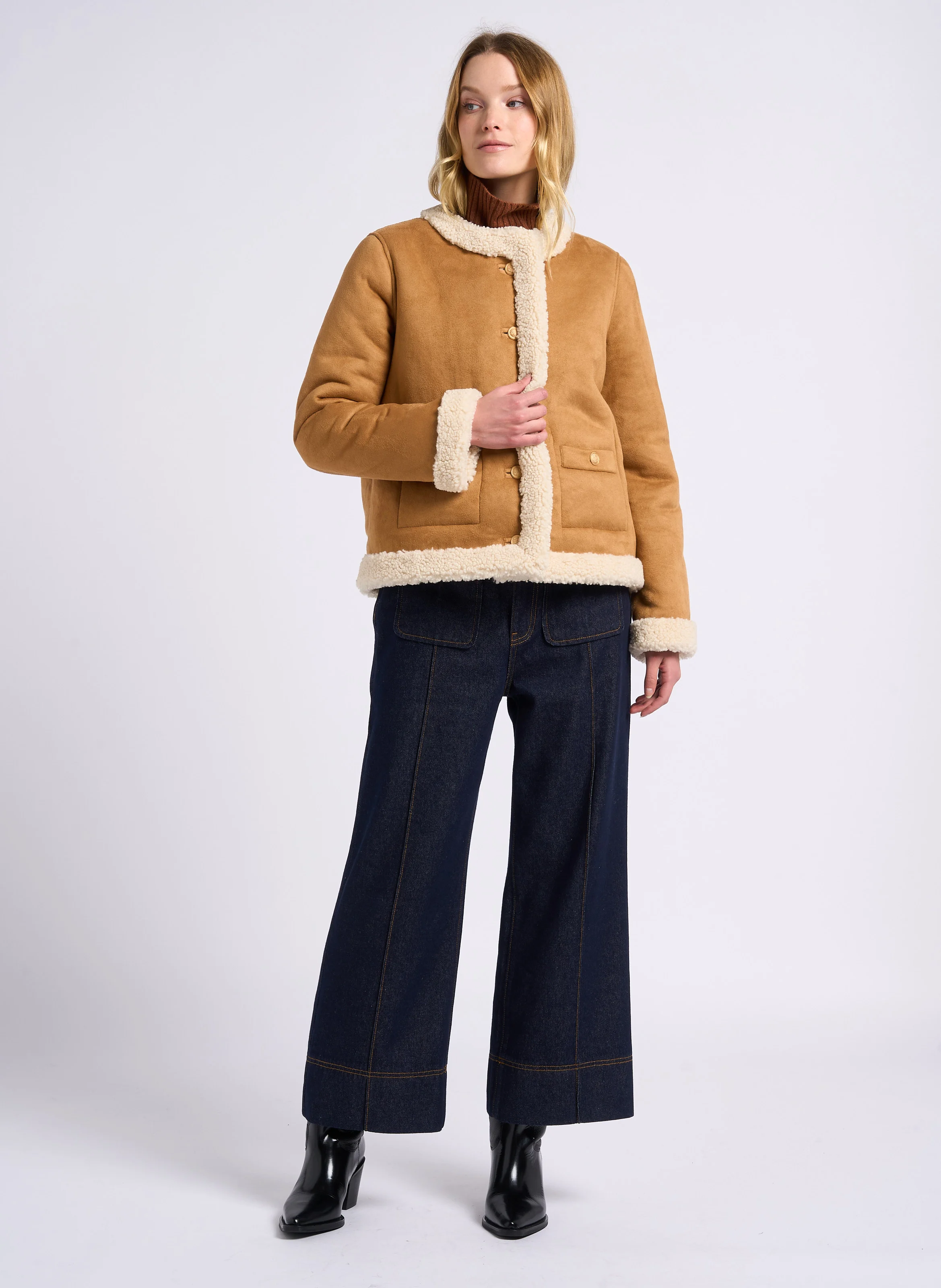 ROMY - Jean large en coton | Bleu