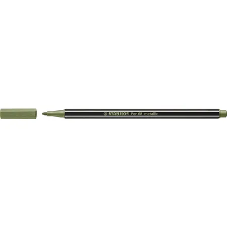 Premium Metallic-Filzstift - STABILO Pen 68 metallic - Einzelstift - metallic hellgrün