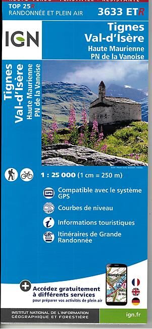 IGN - TOP25R 3633ETR TIGNES VAL D ISERE 1 25 000