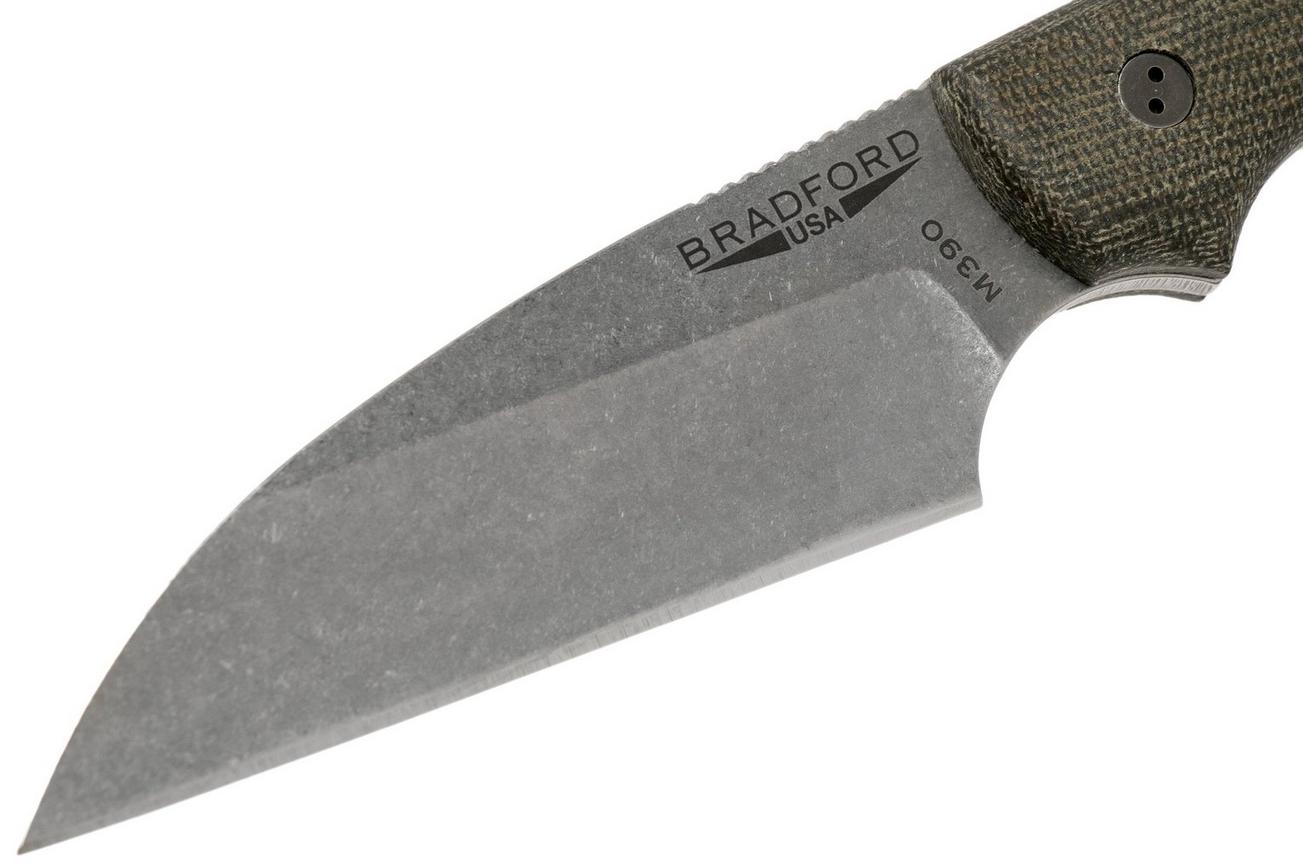 Bradford Guardian 3 Wharnie, 3D OD Green Micarta Guardian 3 M390, Sabre Stonewashed 3W-102