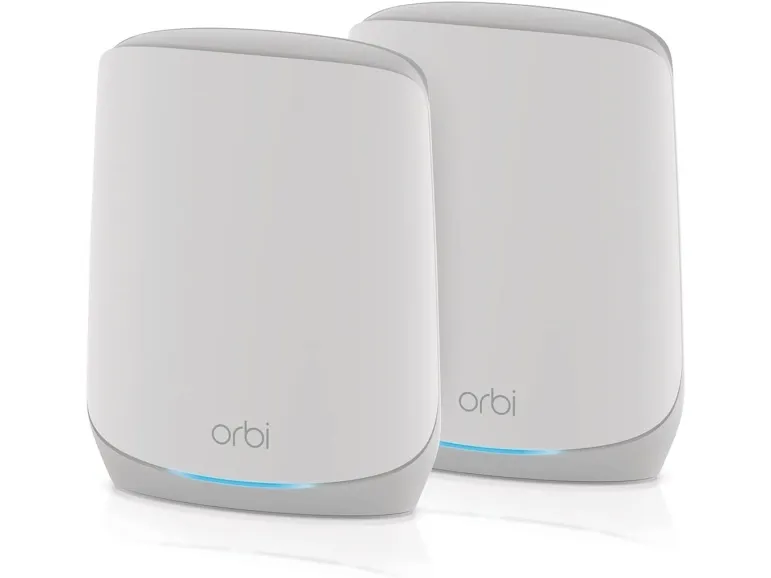 NETGEAR Orbi RBK762S - Wi-Fi-system - (router, forlænger) - op til 5000 sq.ft - mesh 1GbE - Wi-Fi 6 - Tri-Band