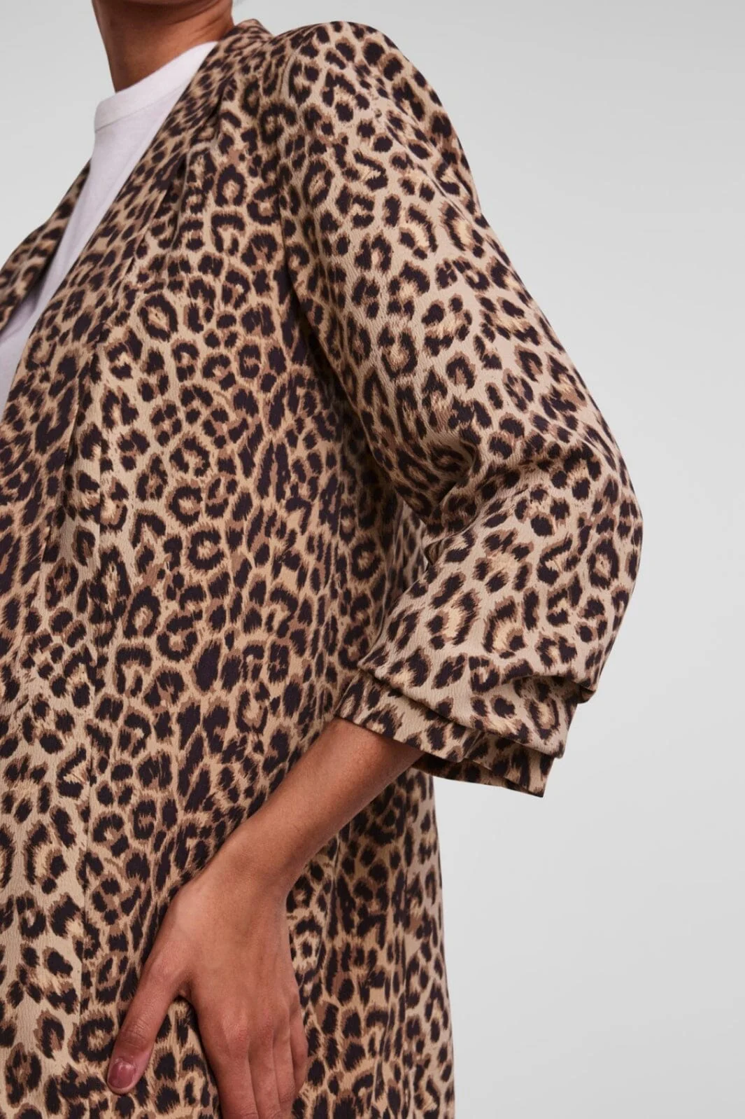 Pieces Pcbosella 3/4 Printed Blazer natural aop leo