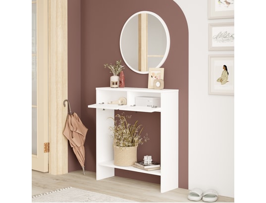 CONCEPT1 - Console Lr1 W blanc 80,4 x 24,2 x h90cm