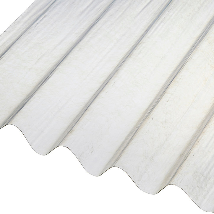 Plaque ondulée polyester transparent 200 x 90 cm