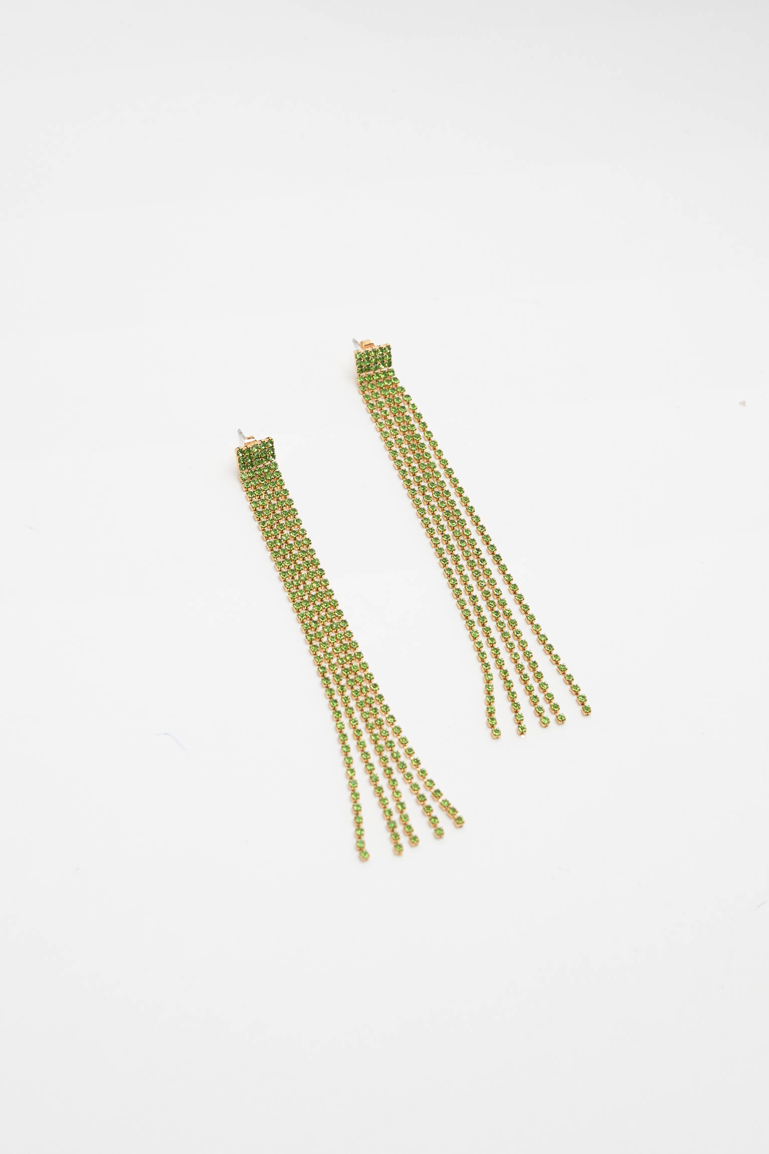 BRINCOS LONGOS COM STRASS - DOURADOS