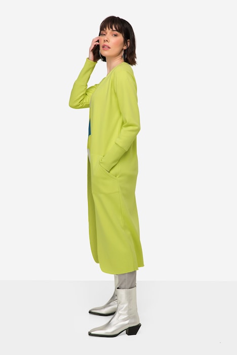 Sweat-Cardigan, Straight Fit, offene Jacke, sichtbare Nähte