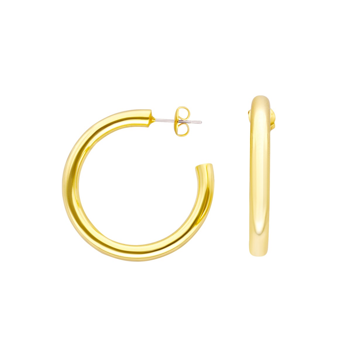 Créoles Dorées Tube Diamètre 36mm