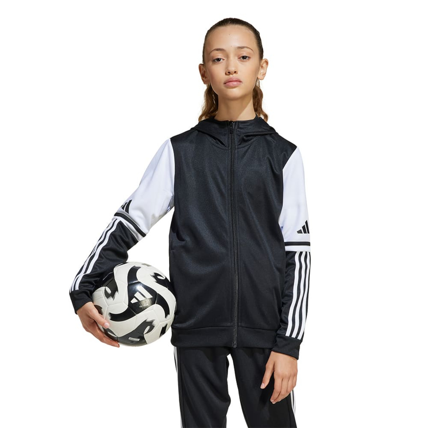 Adidas Squadra 25 Hooded Trainingsjack Kids Zwart Wit