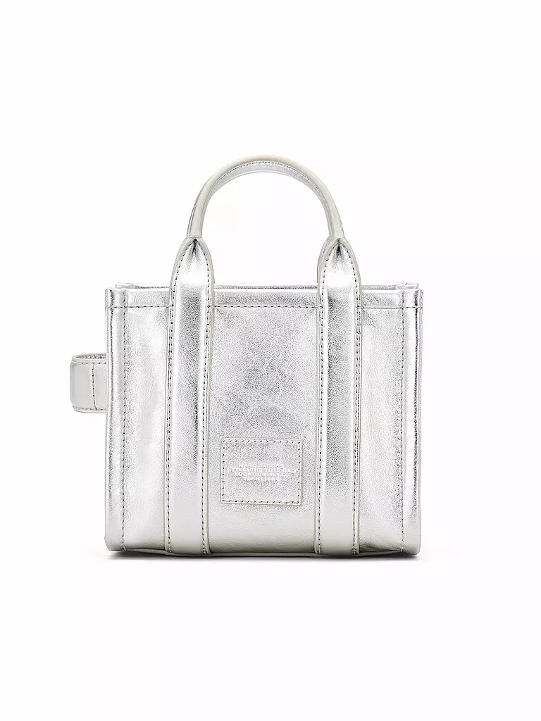 MARC JACOBS Ledertasche - Tote Bag THE MINI TOTE silber