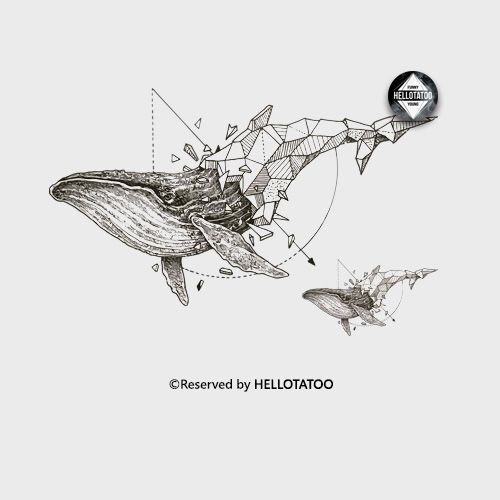 Tattoofield - Tijdelijke walvis-tatoeagestickers