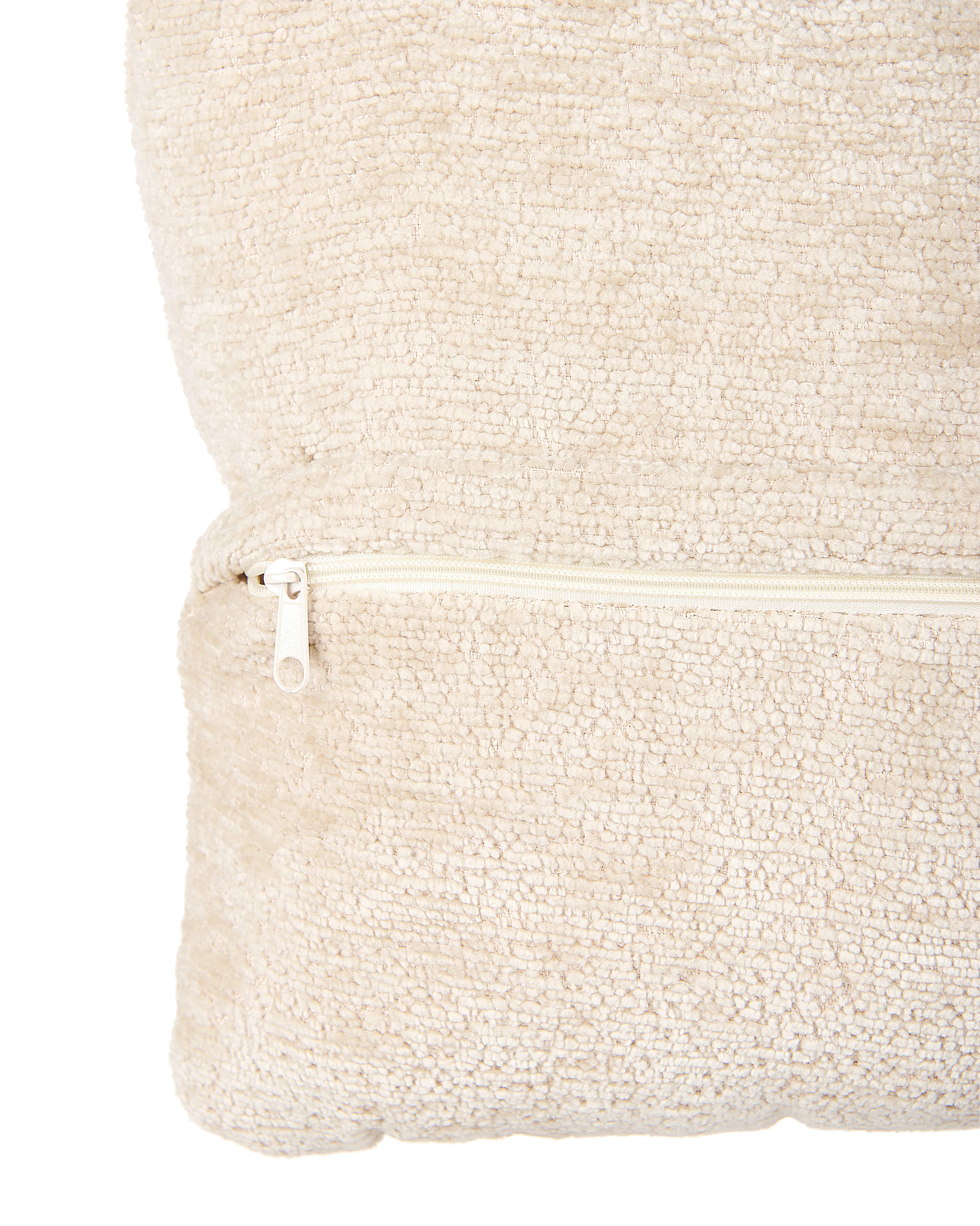 Draaifauteuil TOVIK met voetenbank Chenille Lichtbeige