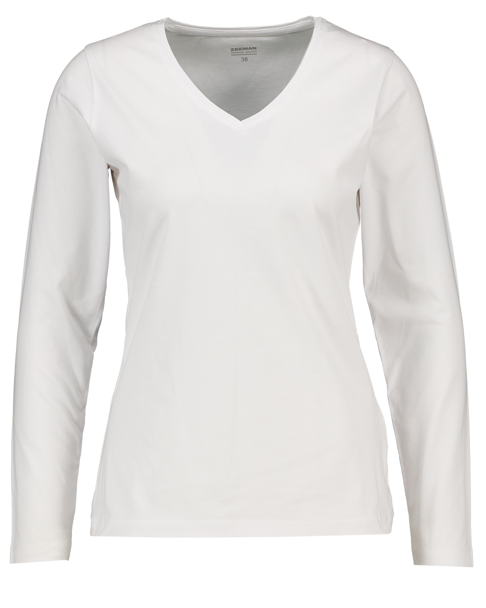 Dames T-shirt Lange mouwen V-hals Wit kopen? Goed en goedkoop