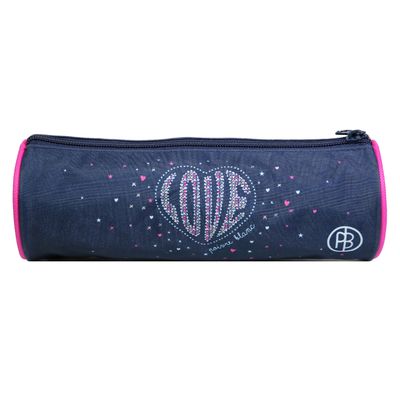 Trousse ronde Poivre Blanc - 1 compartiment - bleu - Bagtrotter