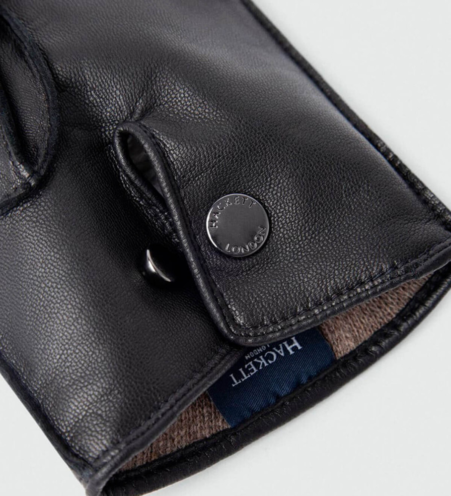 Luvas de couro preto Hackett Portland