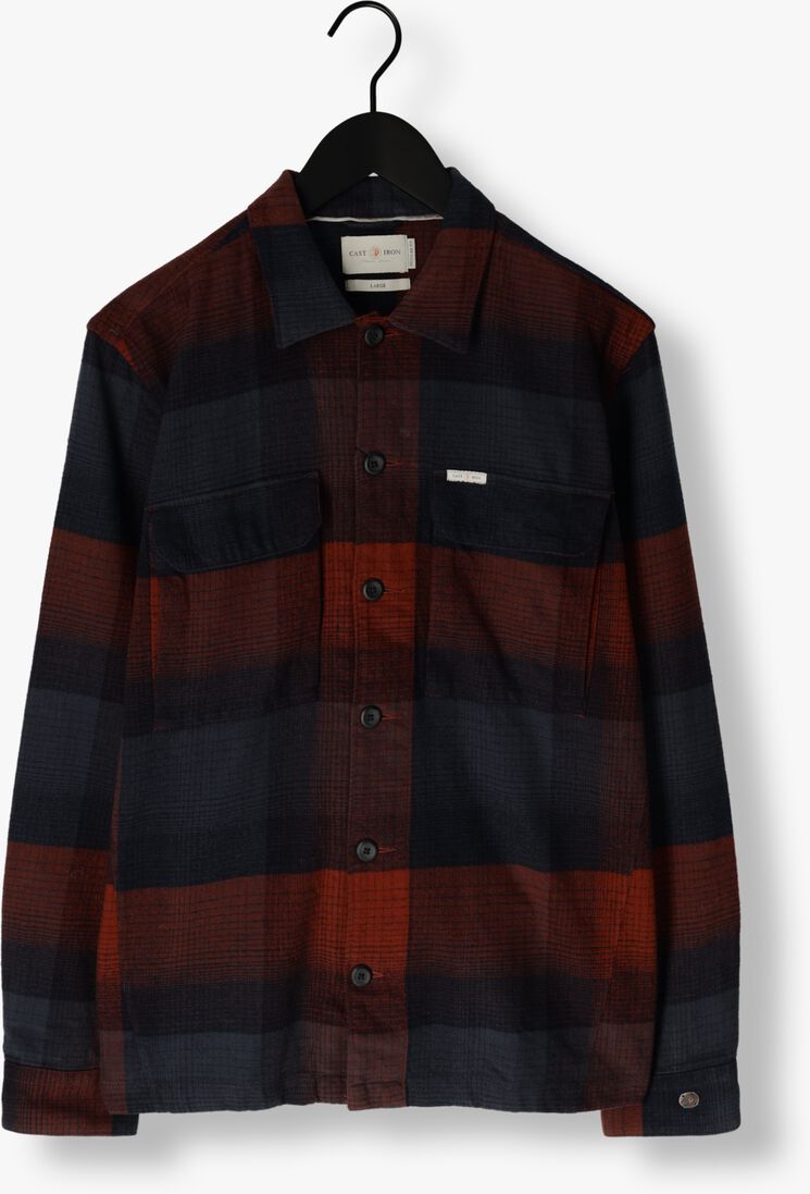 CAST IRON bruine cast iron overshirt long sleeve shirt yd check regular fit