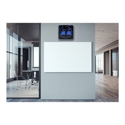 Unilux - Horloge Flo - carrée LED bleue - 28 cm - noir
