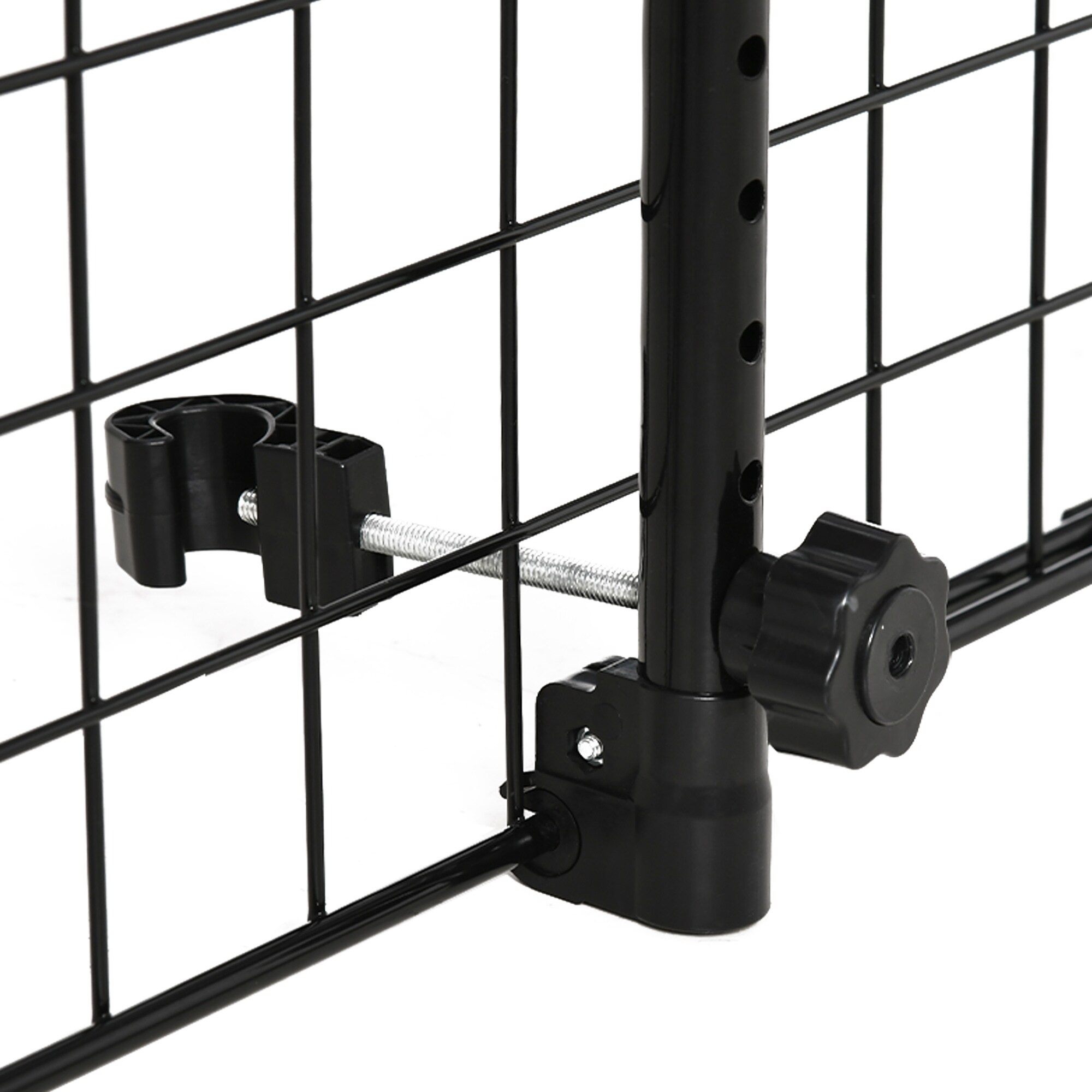 PawHut Auto Hundeschutzgitter mit Verstellbarkeitfunktion schwarz 91-152B x 30H cm