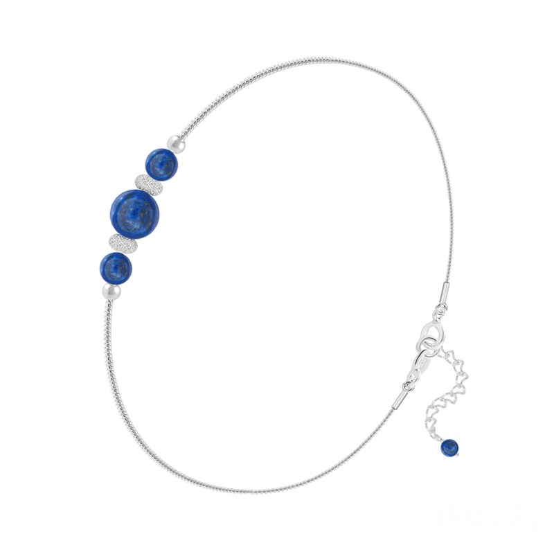 Bracelet en argent 925 et pierres naturelles Lapis Lazuli
