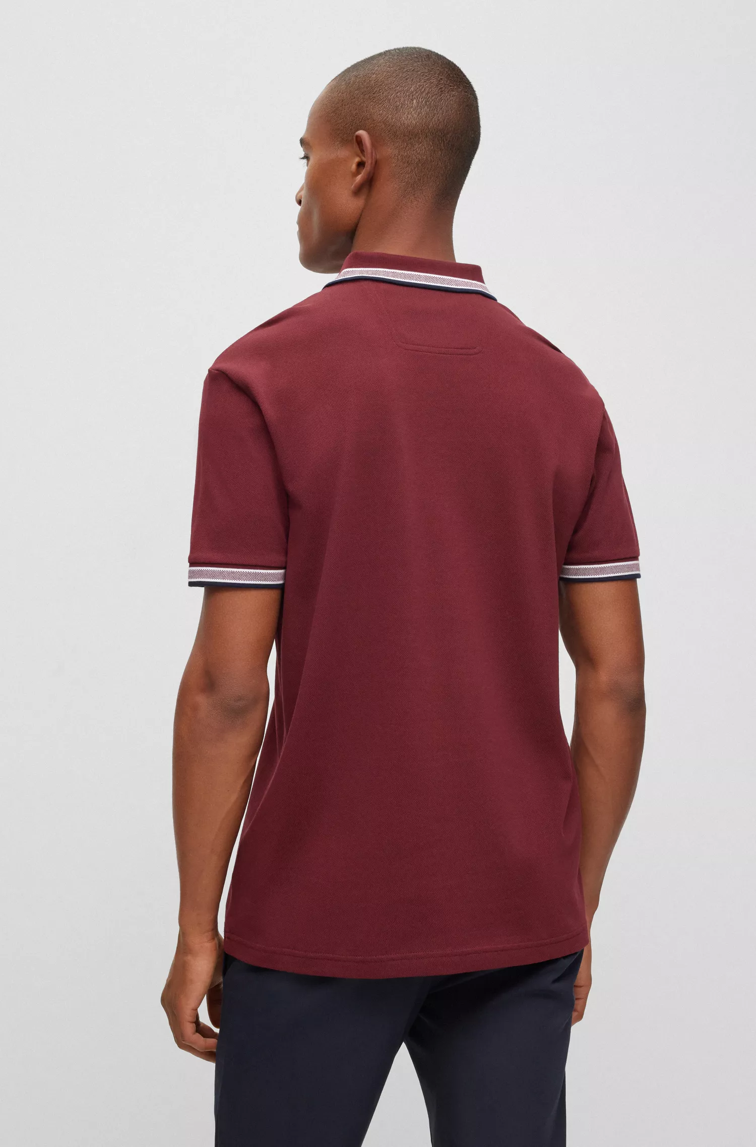 Camisa polo BOSS Green de algodão orgânico com logotipo.