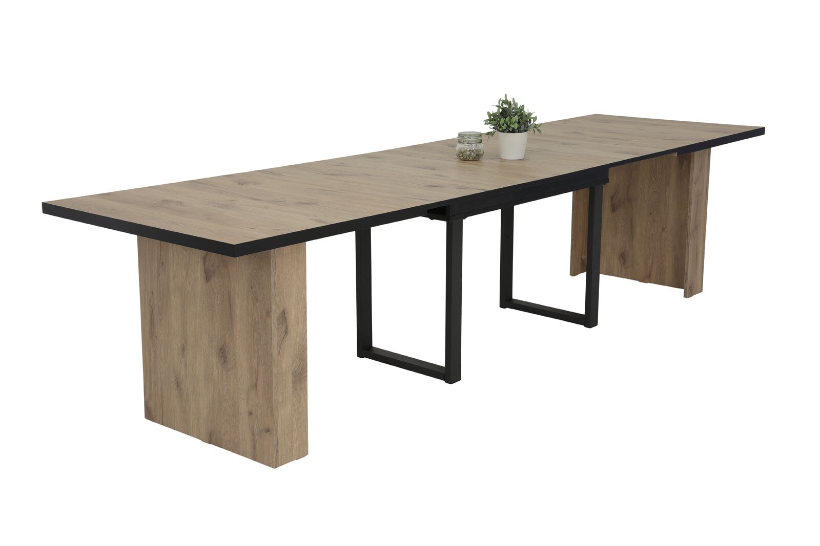 Tisch Anni Viking Oak-Dekor/schwarz160(320) x 90 cm