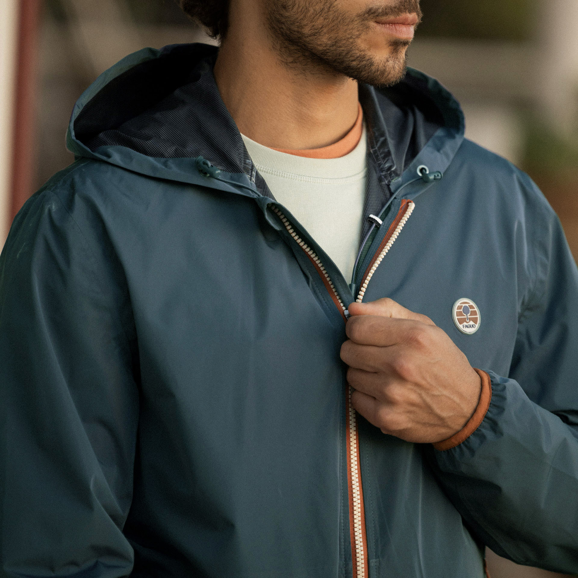 Imperméable bleu polyester recyclé - modèle carnoet