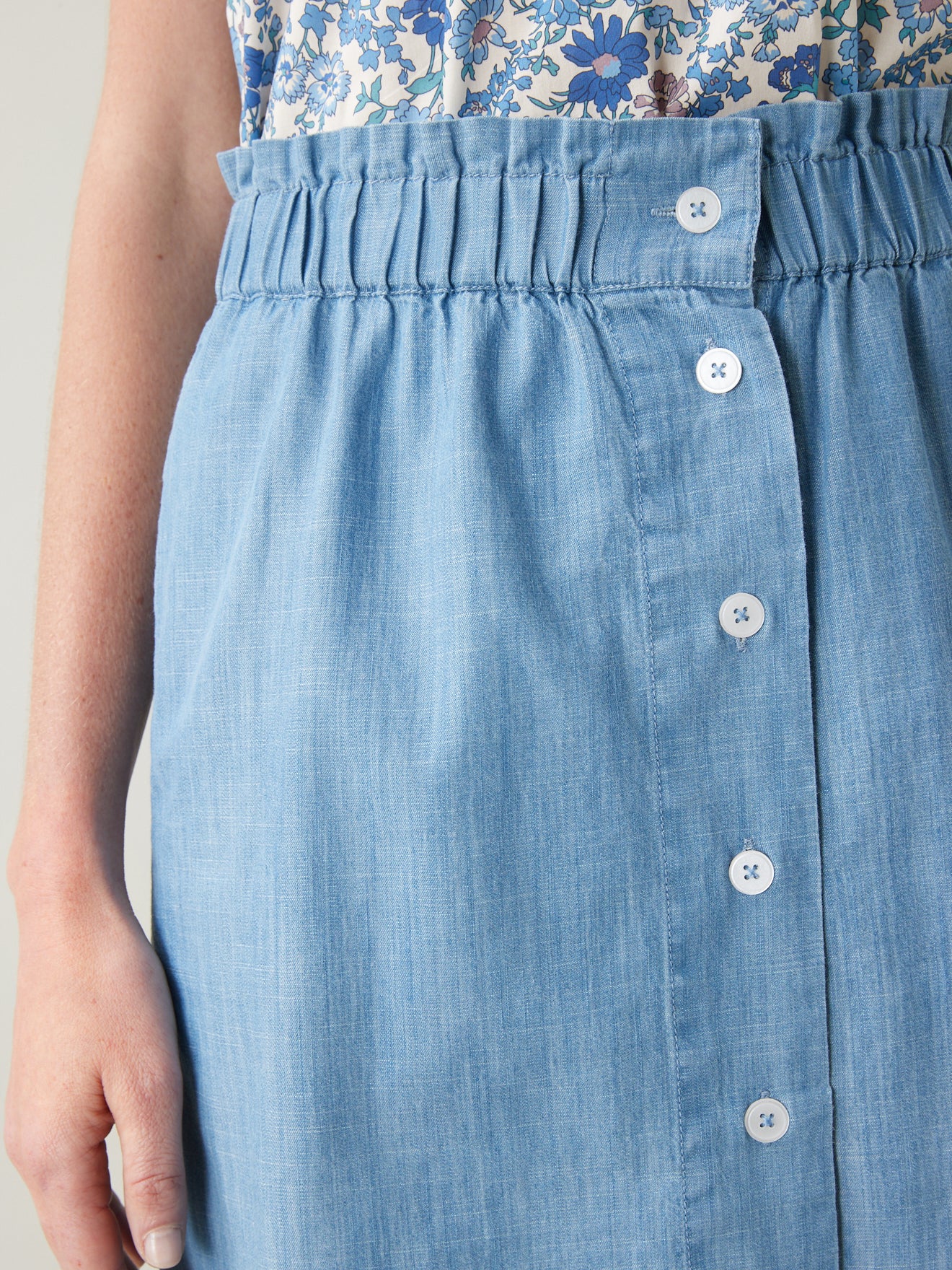 Jupe courte denim light femme