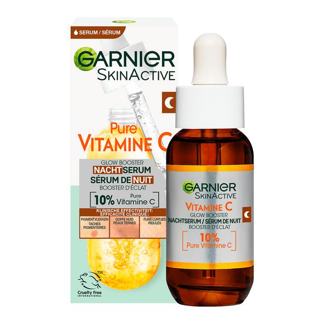 Garnier Skinactive 10% Pure Vitamine C* Anti-Pigmentvlekken Nachtserum met Hyaluronzuur 30 ML