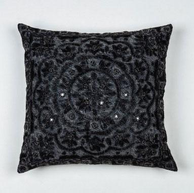 Kissenhülle 'Mandala', grau, schwarz, L 40 cm, B 40 cm von fischer's lagerhaus