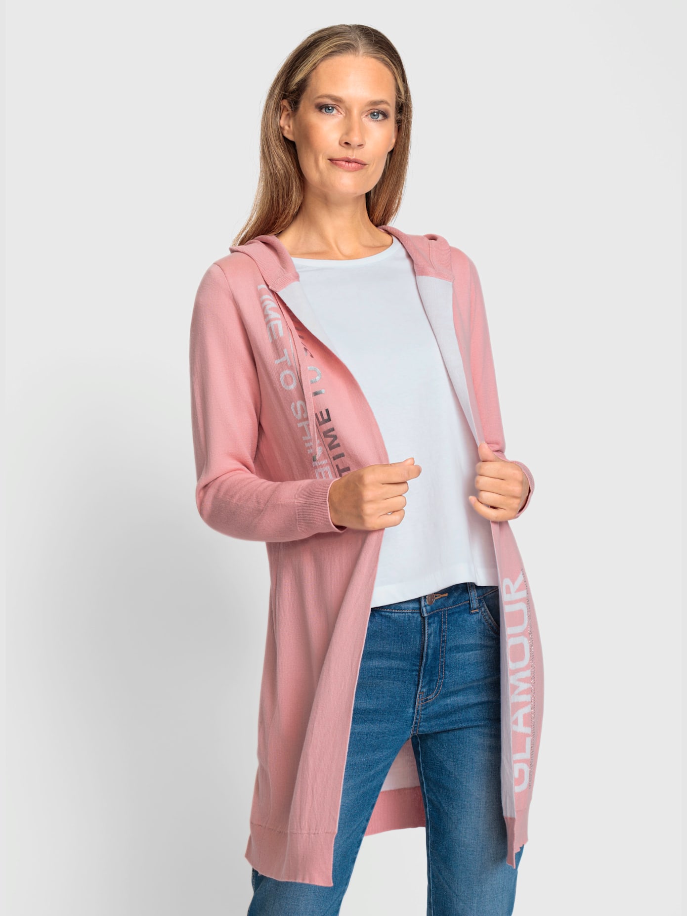 Veste en tricot imprimé transfert couleur argenté