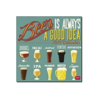 Legami - Calendrier mensuel 2024 - 18 x 18 cm - bière