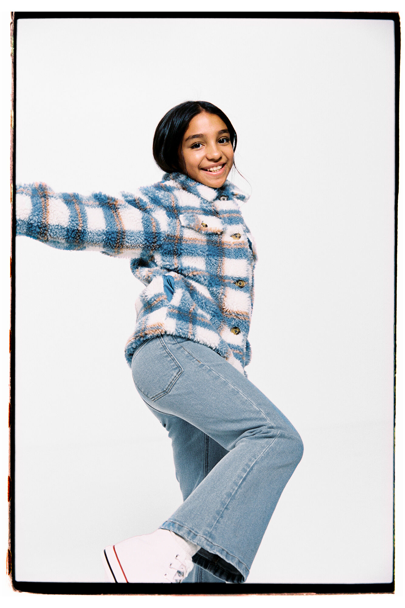 Calças jeans flare para meninas