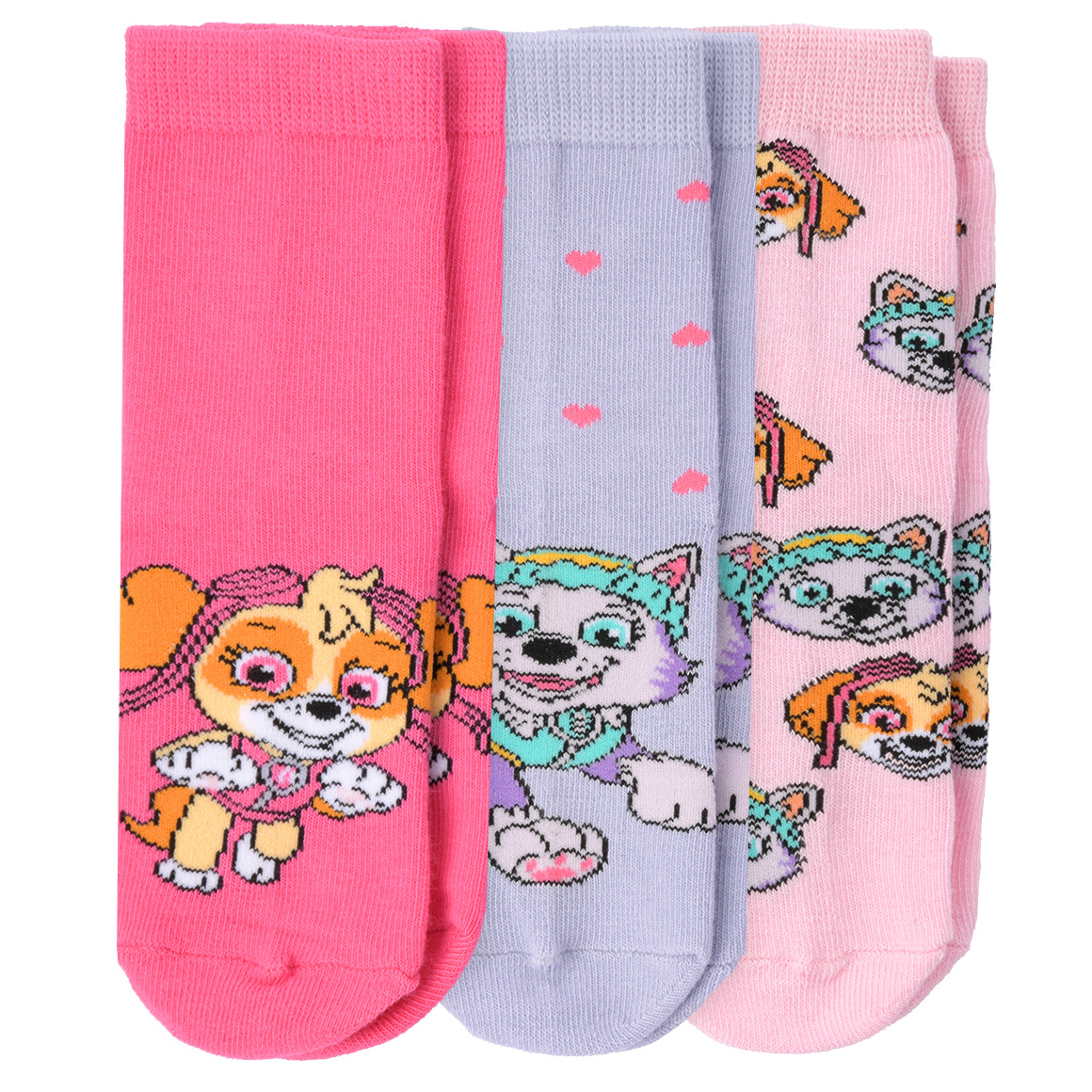 Topolino 3 Paar PAW Patrol Socken im Set pink / rosa / helllila