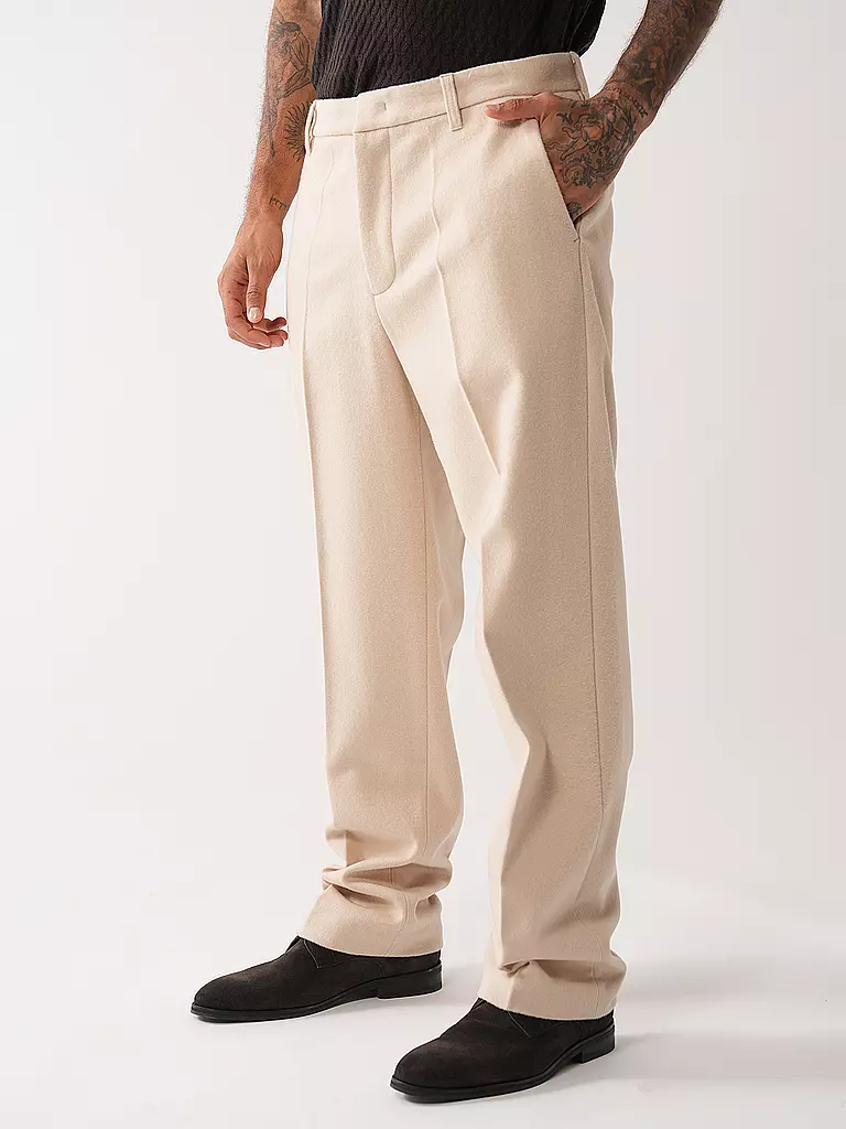 EMPORIO ARMANI Wollhose creme