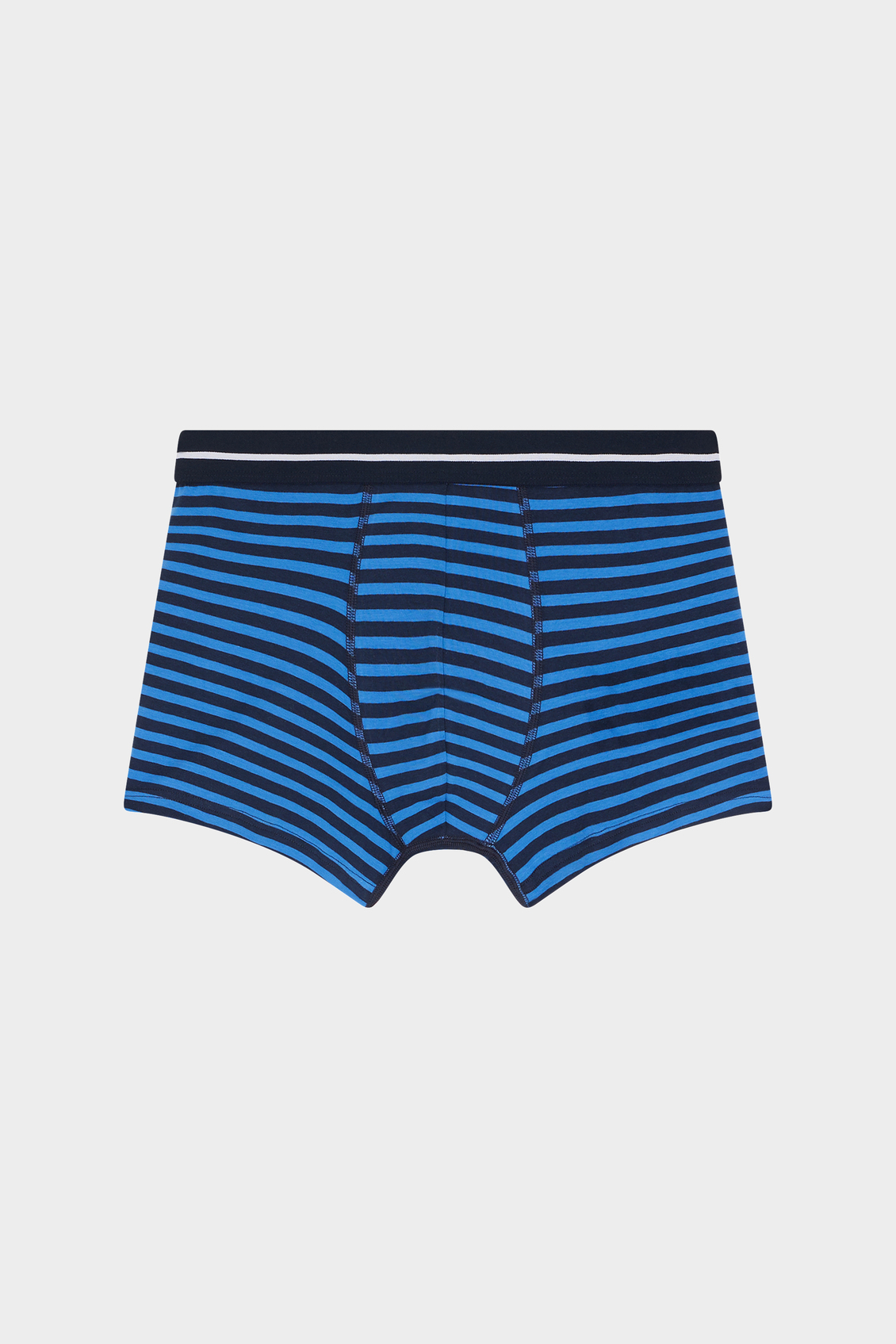 Caleçon en coton stretch bleu saphir à rayures marine