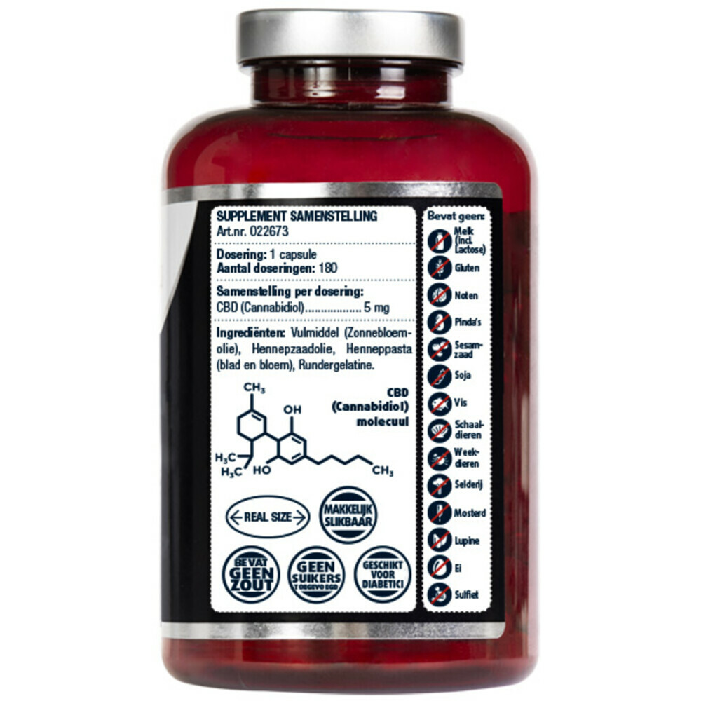 Lucovitaal CBD Cannabidiol 5 mg180 capsules