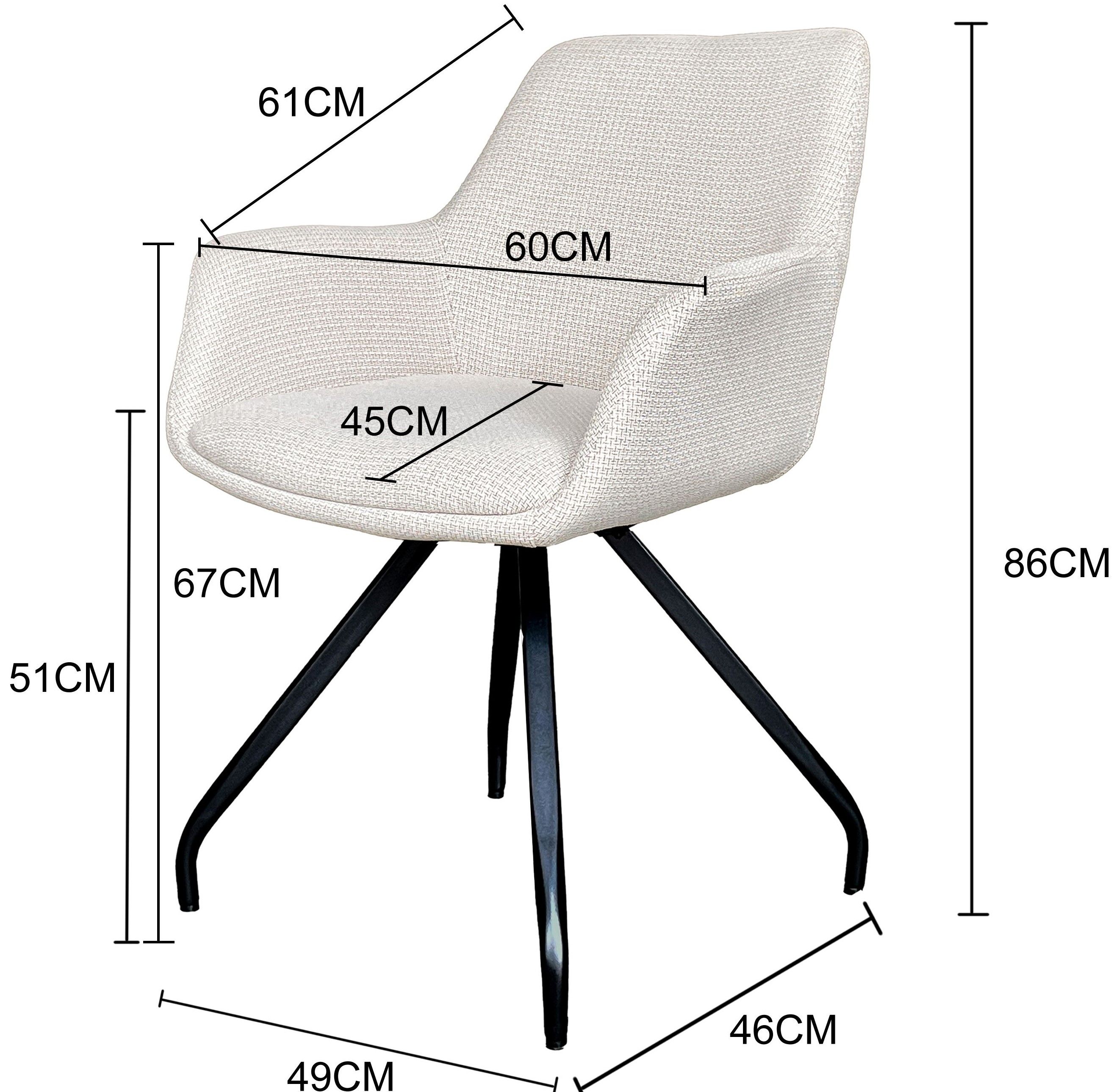 Eetkamerstoel Sand Duke B60 x D61 x H86 cm