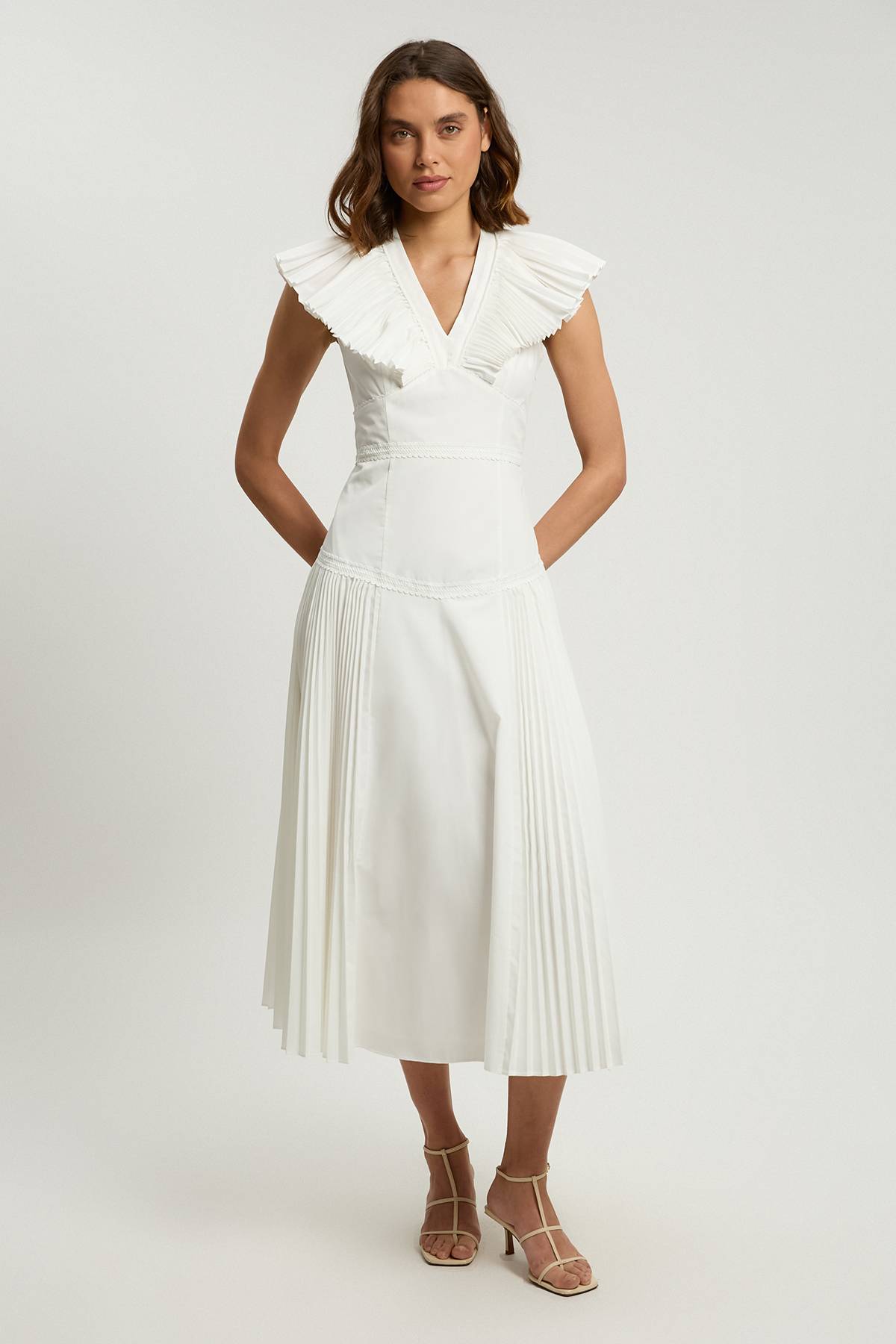 KarenMillen Robe Longue À Volants Plissés