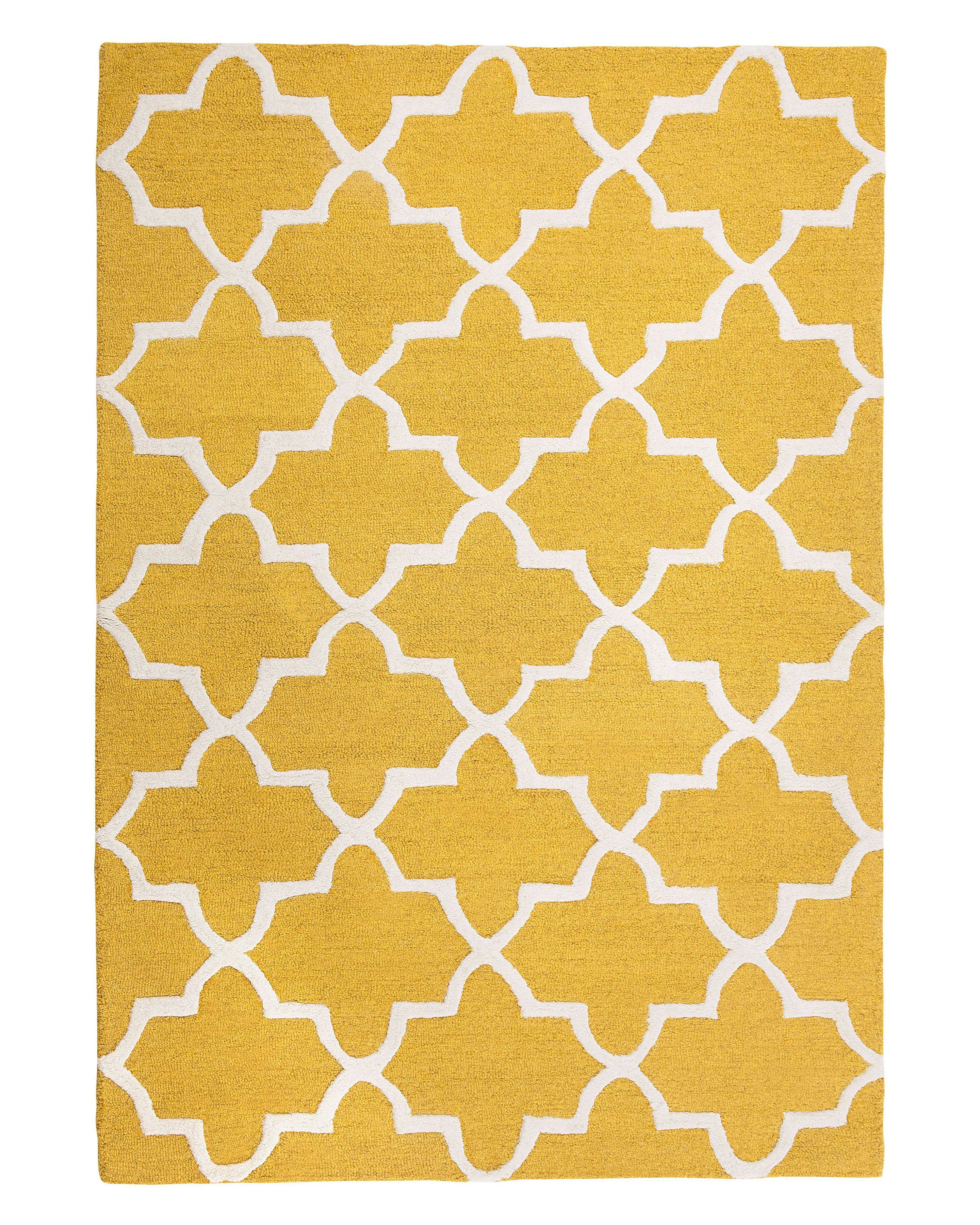 Vloerkleed SILVAN Geel 140 x 200 cm Wol